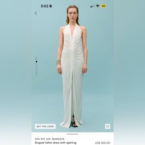 Victoria Beckham x MANGO Draped Halter Gown, size 4 (fits XXS-S).
